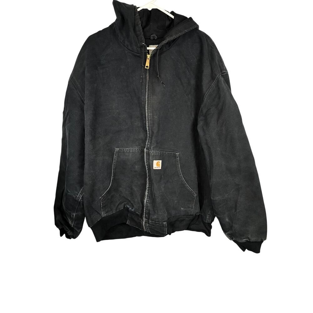 VTG Carhartt Helmets and Hardhats Men’s Duck Canvas Work Jacket Coat Black 3XL